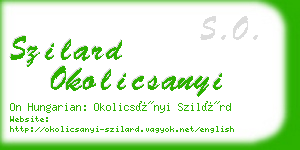 szilard okolicsanyi business card